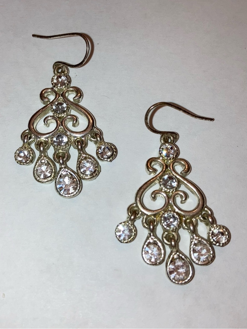 Vintage Crystal Chandelier Drop Dangle Earrings Silver Boho Cocktail Jewelry